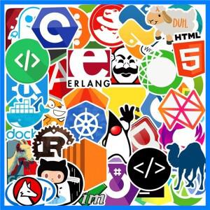 10/30/50/100PCS 프로그래머 괴짜 Java Git 스티커 낙서 아이콘 스케이트 보드 기타 노트북 전화 수하물 물