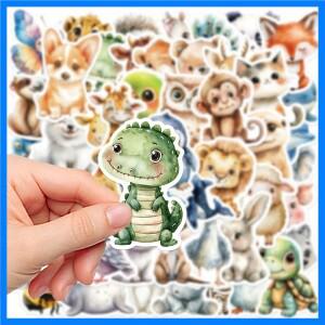 50PCS 귀여운 수채화 동물 낙서 스티커 만화 DIY 스케이트 보드 전화 케이스 노트북 방수 멋진 스티커 데칼