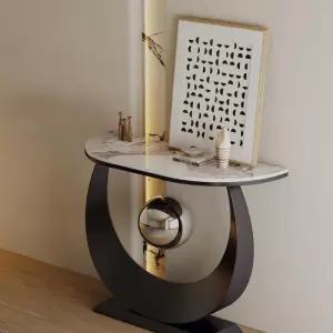 가벼운 캐비닛 현대 고급 테이블 슬래브 복도 벽에 입구 단순 석재 반원형 북유럽