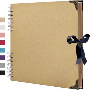 하니톨리 스크랩북 앨범 10x10인치 - 80페이지 분량의 하드커버 크래프트 페이퍼 사진 결혼식용 메모리북