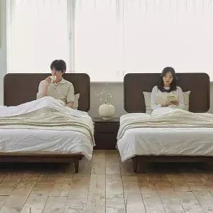 [상일리베가구] 빈센트 2100 호텔 트윈 침대 SS+SS+협탁1EA (본넬 매트포함)