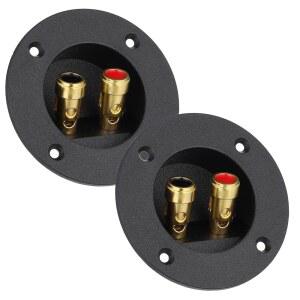 2개 3인치 스피커 박스 단자 컵 원형 와이어 커넥터 이중 바인딩 2방향 스프링 적재 잭 서브우퍼 플러그 본딩 포스트 홈카 스테레오용