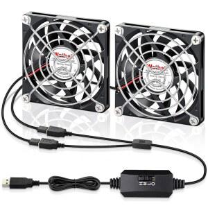 [미국배송] 와타이 2PCS 80MM X 10MM USB 컴퓨터 팬 냉각 수신기용 팬 DVR 플레이스테이션 XBOX 캐비닛 80X80X10MM
