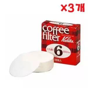커피원형필터 6 100매 X 3개 모카포트 커피필터 원두 커피종이필터 원두종이필터 원두펄프필터