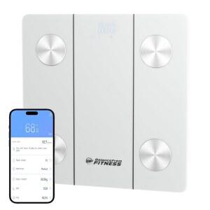 [미국배송] 체중계를 위한 밸런스 프롬 스마트 체중계 디지털 욕실 블루투스 BMI 체지방계 12가지 체성분 분석기 앱과 연동되는 강화 유리 LED 디스플레이 400파운드