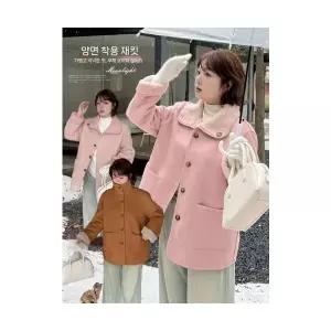 여성 자켓 가죽 재킷 빅사이즈 양면에 일체형 보온 코트 겨울 도톰한 상의 MF4