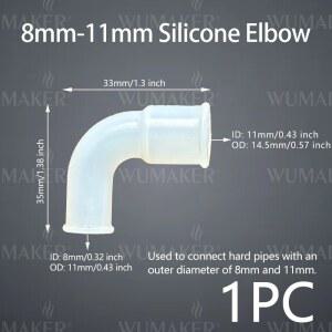 1pc 실리콘 커넥터 직경 정원 부드러운 팔꿈치 직각 하드 관개 탄성 커플 탱크 물고기 파이프 고무 가변