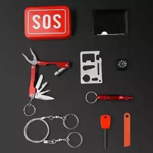 고품질 야외 캠핑 간단 생존키트 6종 재난 대처 비상 응급 (WFK9FMC)