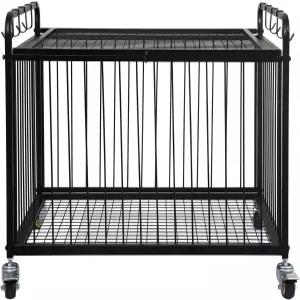 엑소리리 매트 블랙 메탈 롤링 카트 볼 체육관 장비 스포츠 보관 휴대용 휠 바스켓 잠금식 케이지 팅 핸들