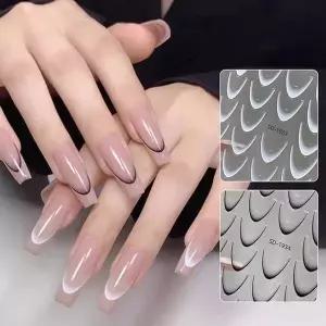 냥이네일스티커 그라데이션 강아지얼굴스티커 강아 (WFKANJO)