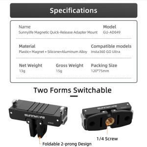 호환 Insta360 GO용 마그네틱 어댑터 울트라 카메라 확장 액세서리용 초소형 퀵 릴리스 플레이트