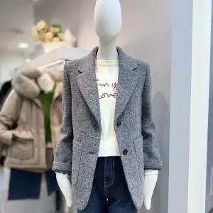 [더틸버리]울 블렌드 멜란지 투버튼 재킷MTRBM0JK01W_DG