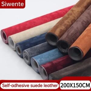 스웨이드 원단 인조 가죽 카운터 자동차 인테리어 호환 소파용 넓은 면적 수리 DIY 장식 자체 접착 200x150