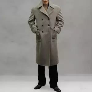 [다잇템] 남성 FW 울 오버랩 베이직 시즌 더블포켓 롱코트24025968588872