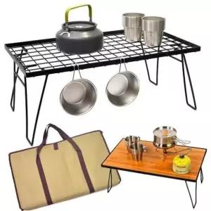 우드상판야외테이블 메쉬캠핑테이블 목재상판 야외테이블 (WFKC4UG)