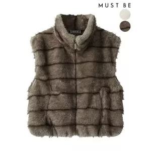 [하프클럽/머스트비]여성 하이넥 퍼 베스트