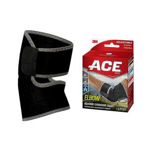 ACE 브랜드 조절 가능한 압박 팔꿈치 지지대, 약하거나 아프거나 다친 관절에 대한 적당한 지지력, 기능, 대부분에게 맞는 프리 사이즈