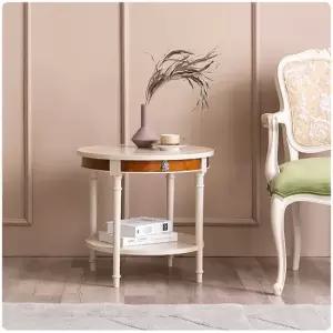 퍼니트랜드 빈티지 카아렌550 선반 원형엔틱협탁