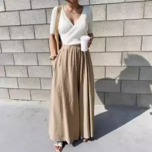 여름 예쁜 와이드바지 쿨 치마바지 여성슬랙스 홈웨어 WF25EF1