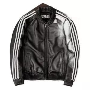 트레이닝 가죽 자켓 바이크 슬림 삼선 오토바이