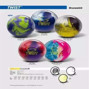 락엔볼 - 브런스윅 트위스트 볼링공 소프트볼 훅볼 가성비 초보 공인구 + (시소백 증정)