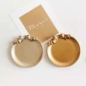 프렌치 엔틱 빈티지 리본트레이 2type [골드 원형 미니 악세사리 주얼리 반지 촬영소