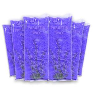 파라핀 왁스 리필 6팩 6파운드 손과 발 스파, 목욕기, 건조한 피부와 편안한 흡수를 위한 보습 테라피 라벤더 향 비즈 & 블록