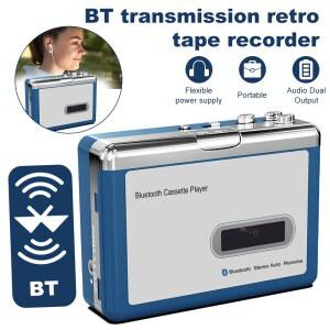 호환 휴대용 블루투스 카세트 플레이어 테이프 플레이어 헤드폰 및 스피커로 블루투스 출력 워크맨용