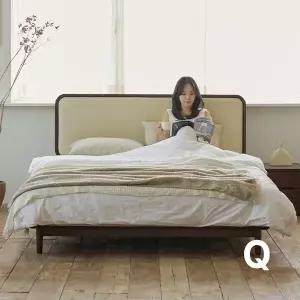 상일리베가구 빈센트 2100 가죽헤드 원목 침대 퀸 (본넬Q 매트포함)