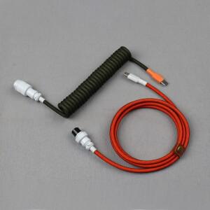 태블릿 PC용 코일형 C형 키보드 케이블 GX16 분리형 비행가 커넥터가 있는 이중 슬리브 와이어