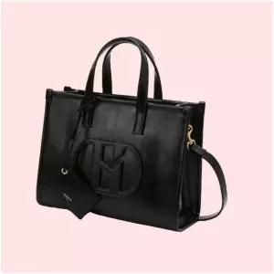 헤지스 H소가죽 레더 패치 블랙 토트백 핸드백 가방 겸 숄더 M(HIBA5F509BK) 4363743