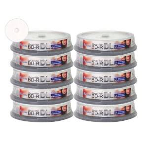 스마트바이 100팩 Bd-r Dl 프린팅 가능한 화이트 잉크젯 50GB 6배 블루레이 더블 레이어 녹화 가능 디스크 빈 데이터 비디오 미디어 100디스크 스핀들