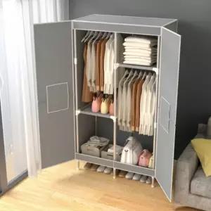 원룸 조립식 비키니옷장 먼지차단 베이지 간이옷장 수납함
