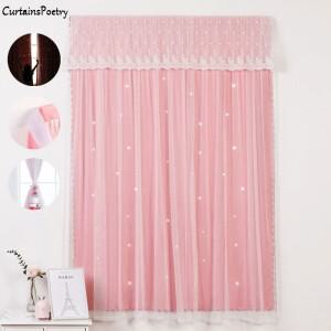 가림막 가벽 공간분리 매직 스트랩 암막 커튼 무펀치 별 컷 아웃 얇은 창문 거실 드레이프 설치하기 쉬운 T