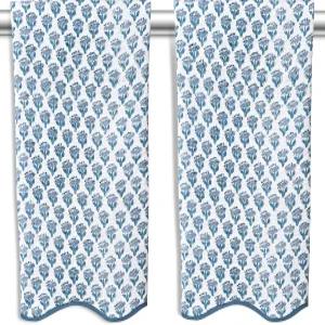 CPC 면 인쇄 클럽 아파타이트 블루 블록 프린트 와플 목욕 타월 27x54 보호 2종 세트 부드럽고 빠르게