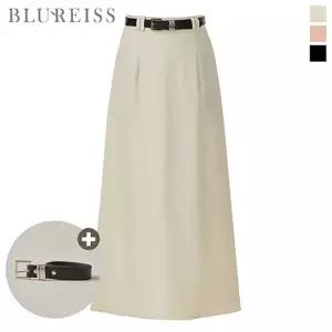 [블루레이스] [벨트SET]뒤밴딩 H라인 롱스커트_B6S1SK8021