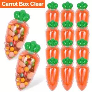 부활절 플라스틱 당근 사탕 상자 창의적인 투명 선물 상자 부활절 파티 장식 가정 어린이 생일 선물 용품 3