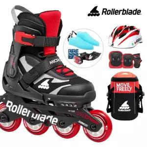 롤러블레이드 아동 인라인스케이트 마이크로블레이드 레드+가방+보호대+헬멧 유아 어린이 인라인 신발항균