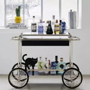 유럽식트롤리 레스토랑 이동식 모듈 다이닝 서랍 큰바퀴 카트 서빙 웨건 주방 선반 와인 호텔