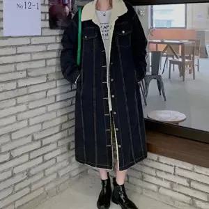 양털재킷 롱 여성 아우터 겨울 코트 데님 청 뽀글이 자켓 안감