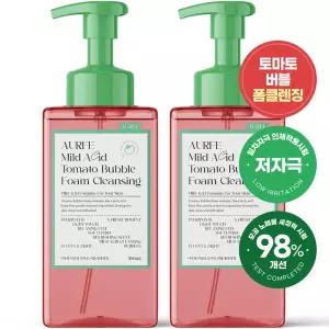 [모공 노폐물 98%개선]1 + 1아우페 약산성 토마토 폼클렌징 500ml 저자극 대용량 세안제 클렌징폼 폼클렌징