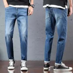 데님팬츠 중청 워싱진 데님 슬림진 롤업 IS- 남성청바지 슬림진 워싱진 스키니진 연청 중청