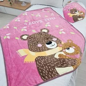 극세사담요 미니 캐릭터 극세사 무릎 담요 엄마아기곰