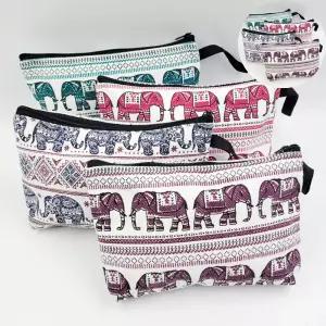 메이크업 태국 코끼리 패브릭 중형 파우치