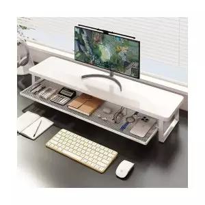 원목 모니터 아이맥 와이드 긴 선반 받침대 거치대 스탠드 서랍 1000 높이 15cm