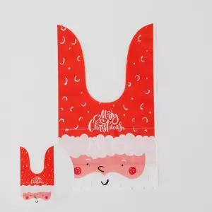 크리스마스 수염 산타 선물 포장 비닐 봉투 보자기 10P