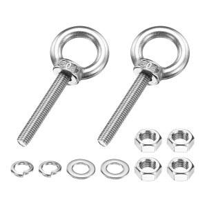 파티킬 M5 x 30mm 아이볼트, 304 스테인리스 스틸 실 팅 링 세트 어깨 해먹 물품 걸이용 잠금 너트 플랫 와셔, 실버