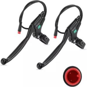 Powallon EBIKE 브레이크 레버 2핀 - 차단 기능이 있는 기계식 케이블 전기 자전거 및 스쿠터 교체용 방수