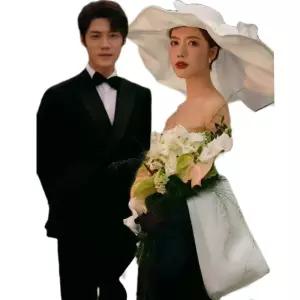 오프숄더 블랙드레스 새틴 A라인 셀프웨딩 촬영 예복 드레스