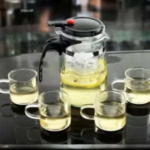 내열강화유리 포트 세트 버튼 드롭 에스프레소잔 차웰링 내열티 메이커 찻잔OCXRQUMF 찻주전자 KSASTAX 티